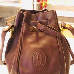 Authentic vintage leather Cartier bag